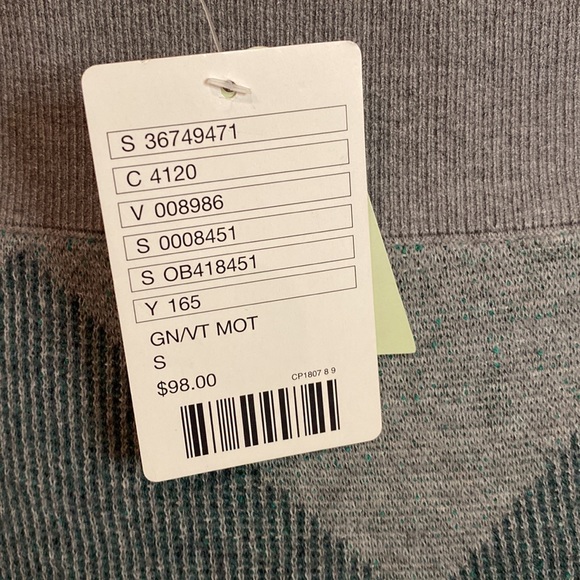 NWT Moth - Anthro - NWT - Gray/Green Chevron Knit Asymmetrical Skirt - EUC - S - Picture 7 of 16